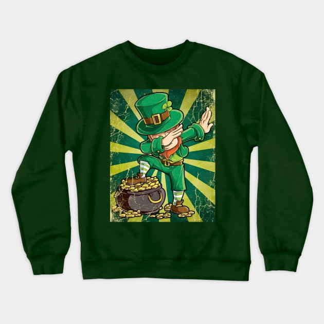 St. Patricks Gold Dabbing Crewneck Sweatshirt by Science Busters Podcast